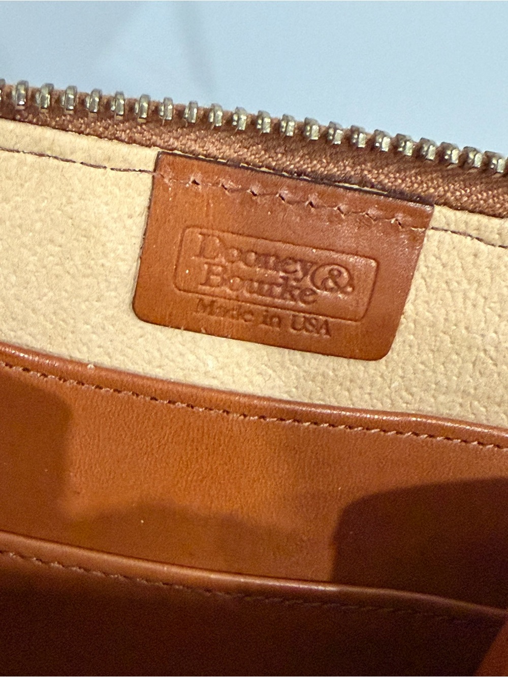 Dooney & Bourke Cognac Pebbled Leather Crossbody Wallet/Bag - Picture 8 of 9